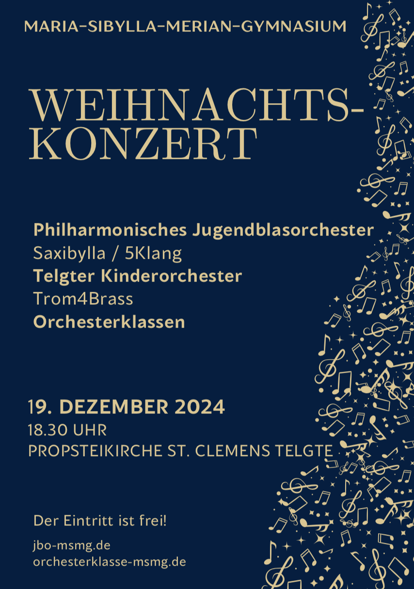 Weihnachtskonzert des philharmonischen Jugendblasorchesters